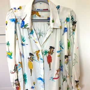 G Karo Paris Designer Blouse Sz M